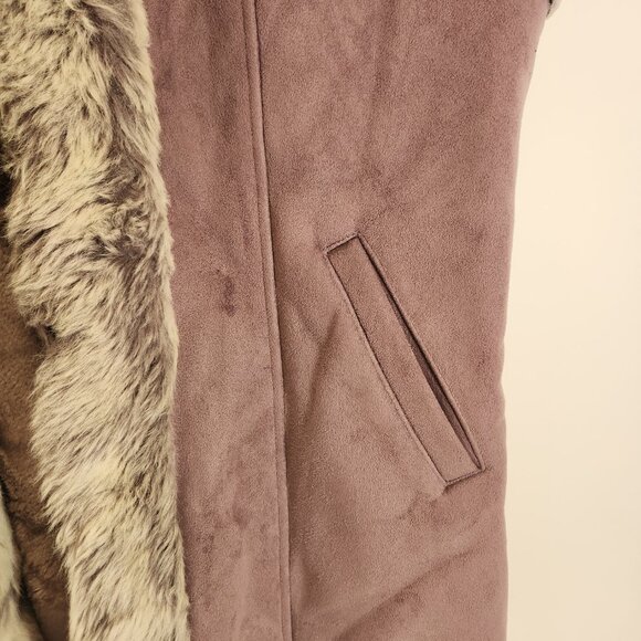 Vintage French Spy Vest Size 10 Lavender Faux Fur - Picture 2 of 10